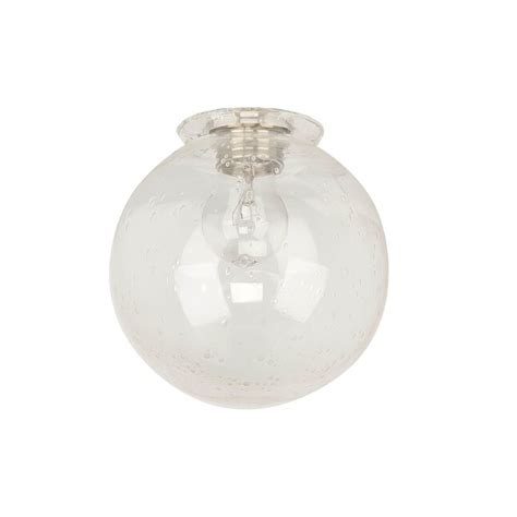 Project Source 6-in x 5.87-in Orb Seeded glass Flush mount light shade ...