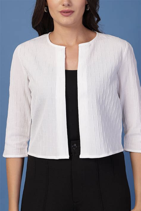 Style Quotient Women White Solid Shrug – StyleQuotient