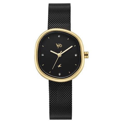 Buy Online Vyb Muse By Fastrack Quartz Analog Black Dial Black ...