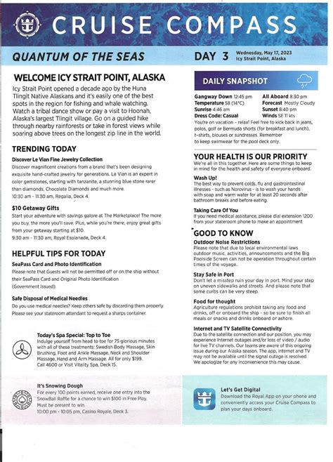 Quantum of the Seas 7-night Alaska Glacier Cruise Compass - May 15 ...