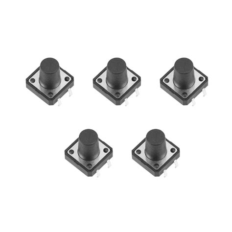4-Pins DIP Momentary Square Tactile Push Button Switch 5 Pieces - 12x1 ...