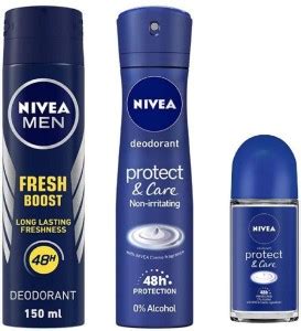 NIVEA Fresh Boost Deo 150 Ml , Protect & Care Deo 150 Ml , Protect ...