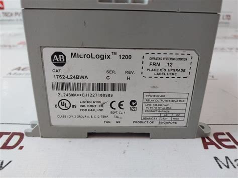 Allen-bradley 1762-l24Bwa Micrologix 1200 Controller Ser C Rev H ...