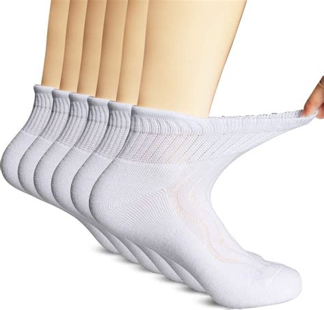 Diabetic Socks for Men Women 6 Pairs,NonBinding Top Extra Wide Ankle ...