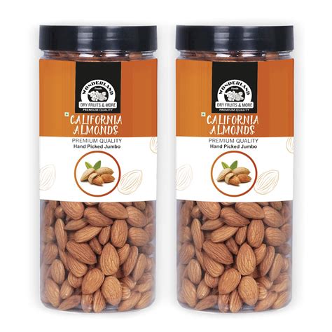 WONDERLAND FOODS California Hand Picked Bold Almond (Badam) 1Kg (500g X ...