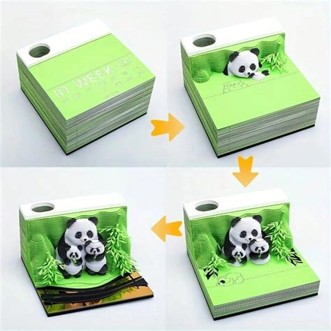 Calendario 3D Panda 2025 - Decorazione da scrivania creativa in carta ...