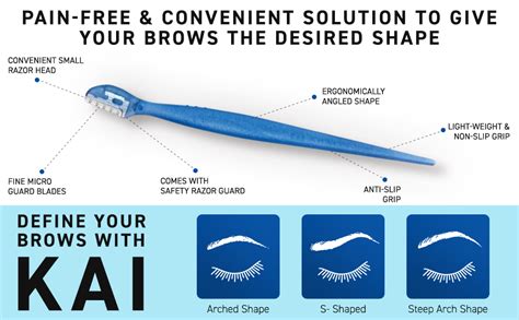 Kai Eyebrow & Facial Razor for Women, Quick & Painless Hair Remover ...