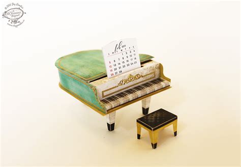 Turquoise Mini Grand Piano Calendar 2025 - DIY Paper Craft Kit – Sky ...