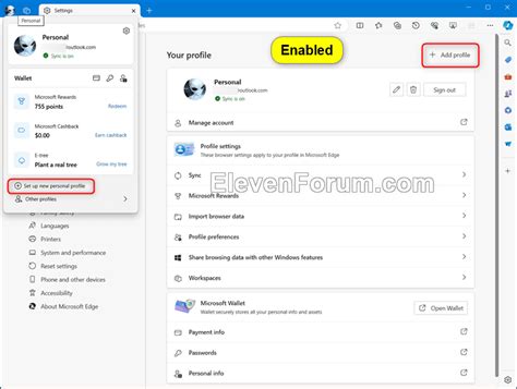Image result for Edge Disable Profile Button
