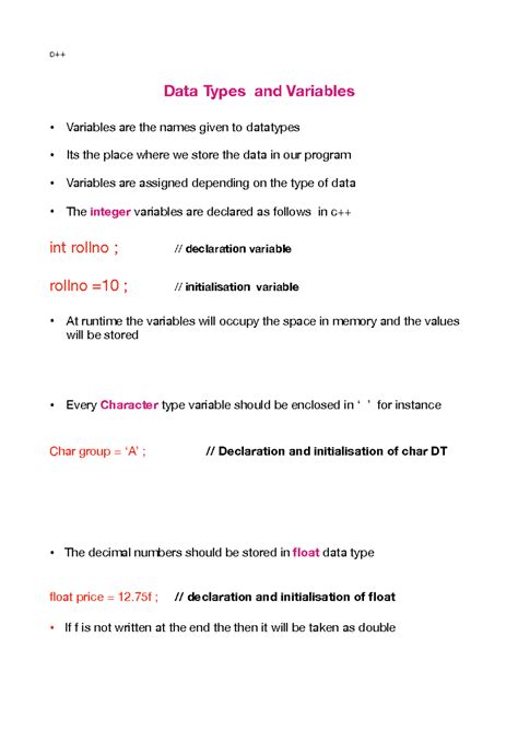 DT&Variable-C++ - about c++ operators - c++ Data Types and Variables ...