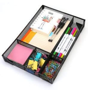 Flipkart.com | POXEFLIP 5 Compartments Metal Desk Drawer Organizer ...