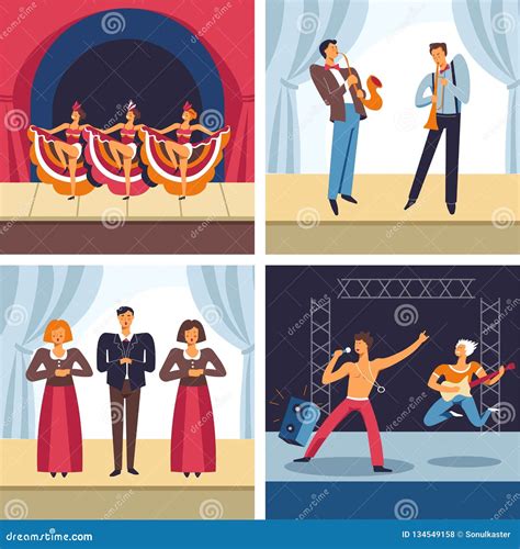 Musical Concerts, Cabaret and Jazz, Opera and Rock, Music Genres Stock ...