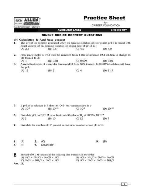 Image result for Ph Practice Problems