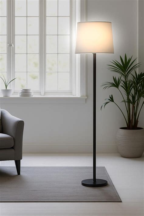 Minimalist Black Floor Lamp: Modern Scandinavian Living Room Light - Etsy