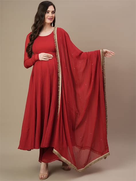 Buy 3pc. Maternity Anarkali Kurta with Palazzo Set