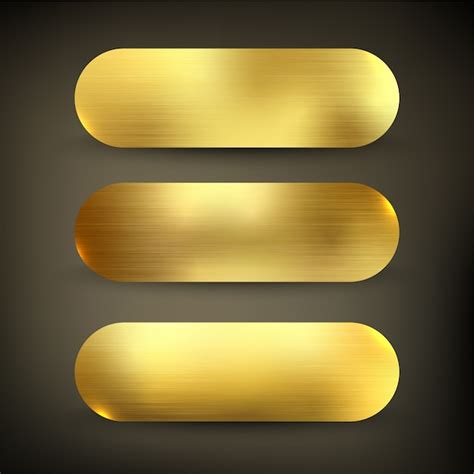 Button set color gold style | Premium Vector