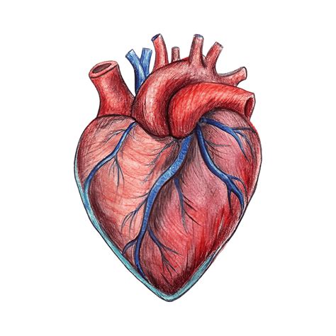 Detailed Anatomical Colorful Heart Illustration, Heart Illustration ...
