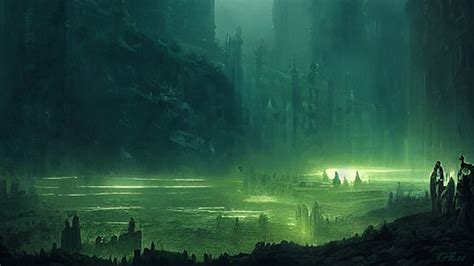 Download wallpaper 1366x768 towers, fog, glow, art, dark tablet, laptop ...