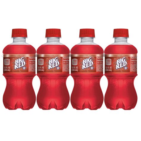 Big Red Soda Pop, 12 fl oz Cans, 8 Pack, Low Sodium, Carbonated Red ...