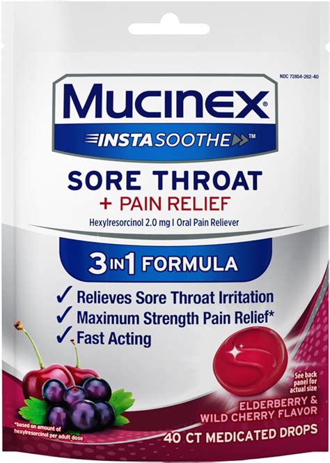 Amazon.com: Mucinex Instasoothe Sore Throat Relief, Sore Throat ...