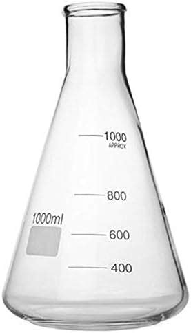 Borosilicate Glass Conical Flask 1000ml (Pack of 2) – Heavy Duty Flask ...