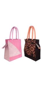 FOONTY Daily Use Women Jute Lunch Bags(Combo Of 2,Multicolour,Fab-5 ...