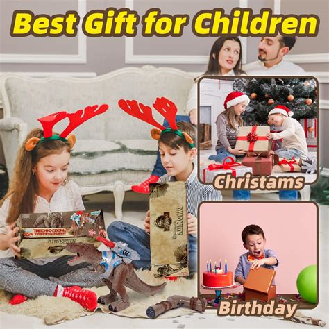 Buy SWTOIPIG Remote Control React to Shooting Dinosaur Toys, Electronic ...