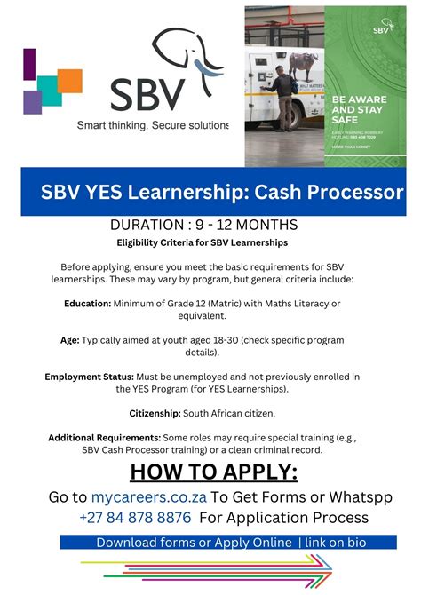 How to Apply for SBV Learnerships and Careers in 2025: Your Step-by ...