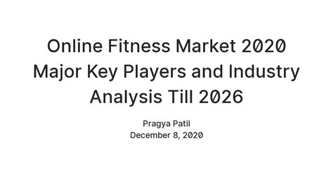 Online Fitness Market 2020 Major Key Players and Industry Analysis Till ...