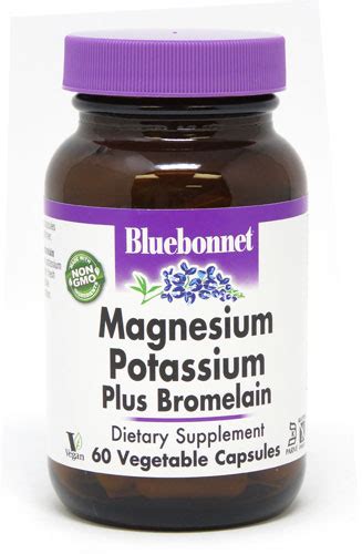 Bluebonnet Nutrition Magnesium Potassium Plus Bromelain -- 60 Vegetable ...