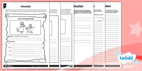 Traditional Tales: Little Red Riding Hood Y1 Home Learning Tasks