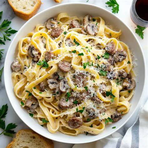 Creamy Sausage and Mushroom Pasta | getcakerecipes