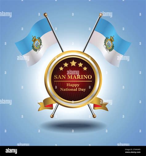 Small National flag of San Marino on Circle With garadasi blue background Stock Vector Image ...