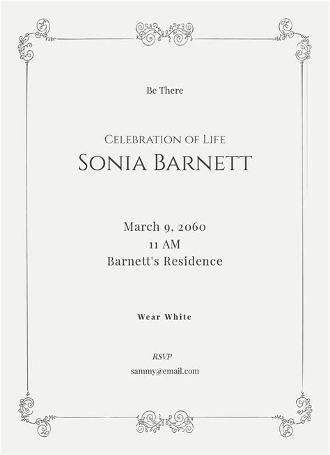Elegant Celebration Of Life Invitation Template in PSD, Illustrator ...