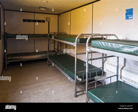 Bunk beds i temporary military accommodation, UK Stock Photo - Alamy