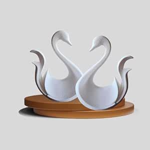 Buy Handmade Valley Swan Couple Matte Finish Figurines Set of 2Pc White ...