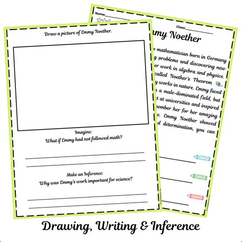 Emmy Noether | Short Reading Comprehension Creative Worksheet ...
