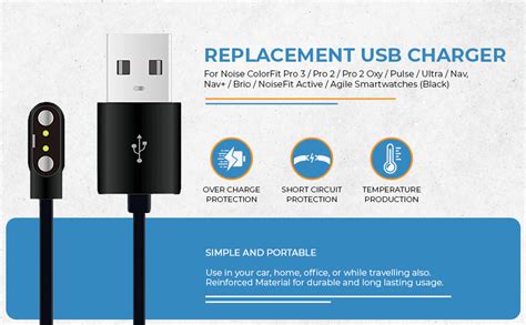 iTronix Replacement USB Charging Cable for Noise ColorFit Pro 3 / Pro 2 ...