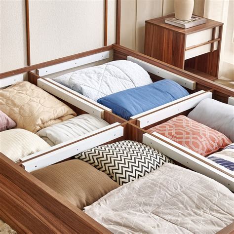 Buy Shoji Akira King Bed with Box Storage - Brown from Home Centre at ...