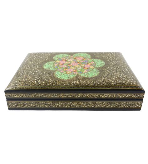 PAPER MACHE FLAT BOX (10X7 INCH) FINE WORK ASSORTED DESIGNS