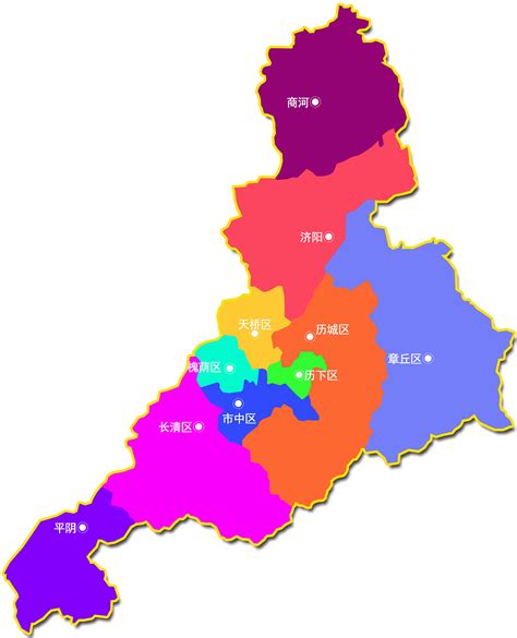 地图看【济南】行政区划，10个区、2个县