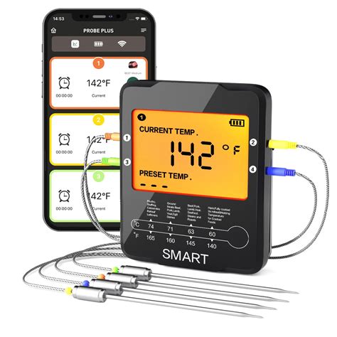 Meat Thermometer for Grilling Rilitor Smart Wireless Remote Meat ...