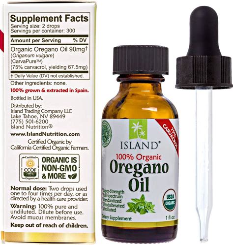 Organic Oregano Oil Liquid Drops - 100% Pure & Undiluted (1 oz) USDA ...