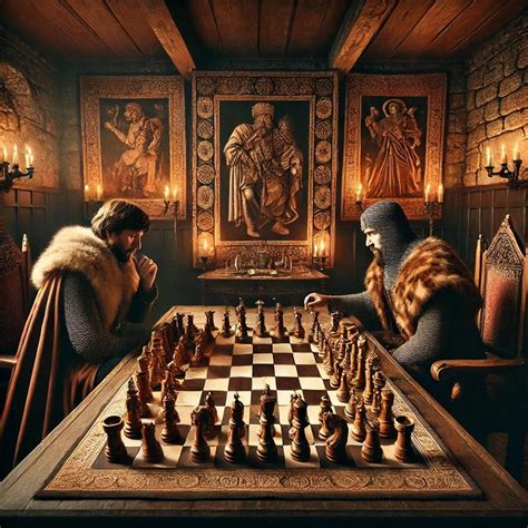 Medieval Knights Playing Chess in Candlelit Room in 2024 | Medieval knight, Medieval history ...