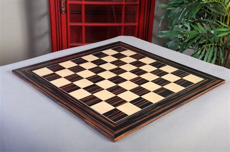 Macassar Ebony & Maple Standard Traditional Chess Board - Satin Finish ...