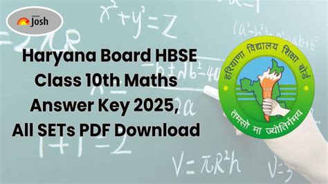 Haryana Board HBSE Class 10th Maths Question Paper 2025 With Answer Key ...