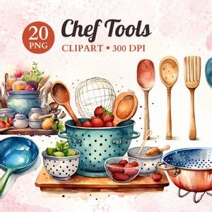 Chef Tools Clipart Cooking Tools Clipart Kitchen Utensils - Etsy