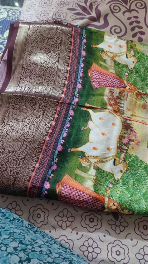 Pichwai Print Zari Weaving Pallu Saree In Peach Colour - Luxe