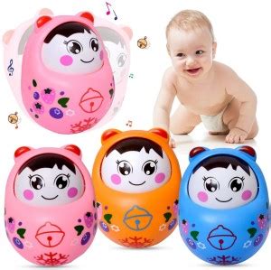 TNEMEC Roly Poly Push and Shake Wobbling Bell Sounds Tumbler Doll Toy ...