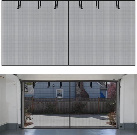 Hnvdkln 16x7Ft Garage Door Screen Magnetic Closure Garage Screen Door ...